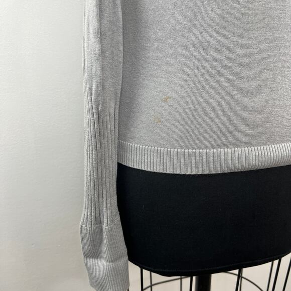 MARC BY MARC Gray Silk Cotton Cashmere Blent V-Neck Button-Up Cardigan Sweater L - Picture 6 of 7